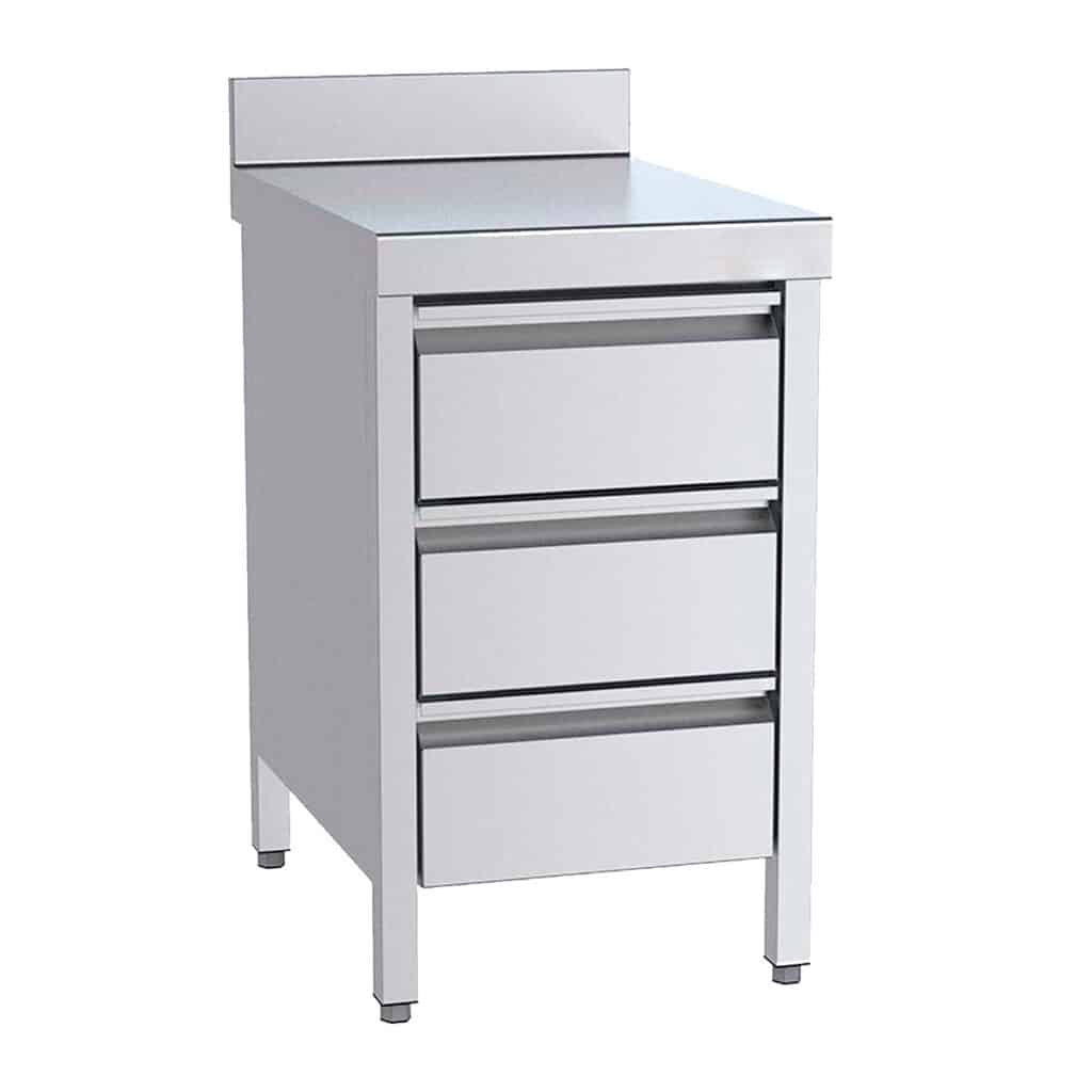 gavetas de mesa em aço inoxidável